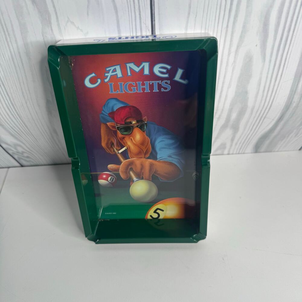 Vintage Tobacco 1992 Camel Lights Ashtray Cigarette Joe Cool Billard Pool Table